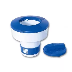   Úszó vegyszeradagoló medencéhez, 200 g-os tablettákhoz, átmérő: 19 cm, állítható adagolással, minden medencetípushoz
