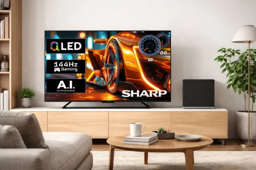 SHARP 50HR7265E 126cm-es 4K UHD 144Hz QLED Google TV + CP-AWS0101 AQUOS mélynyomó