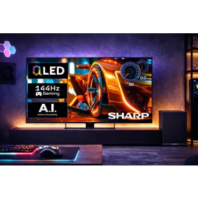   SHARP 55HR7265E 139cm-es 4K UHD 144Hz QLED Google TV + CP-AWS0101 AQUOS mélynyomó