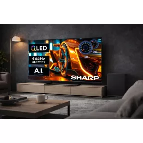   SHARP 65HR7265E 164cm-es 4K UHD 144Hz QLED Google TV + CP-AWS0101 AQUOS mélynyomó