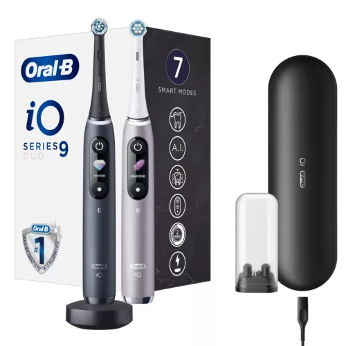 Oral-B iO9 elektromos fogkefe DuoPack Black + Rose