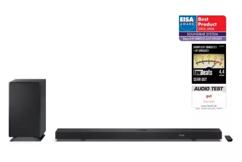 SHARP Q HT-SBW55121(BK) 5.1.2 Dolby Atmos / DTS:X hangprojektor vezeték nélküli mélynyomóval fekete