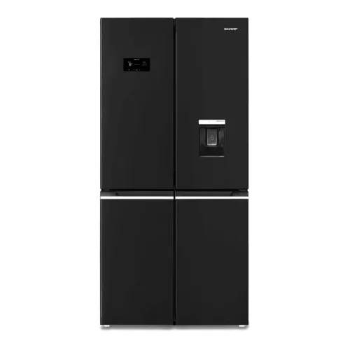 SHARP SJ-NFA35IHDBD-EU szabadonálló, négyajtós hűtőszekrény, D osztály, 487L, fekete
