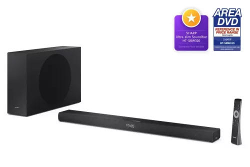 SHARP HT-SBW320 2.1 Dolby Atmos / DTS:X hangprojektor vezeték nélküli mélynyomóval fekete