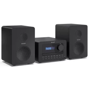   SHARP XL-B514(BK) Tokyo FM bluetooth mikrohifi rendszer fekete fa hangszórókkal