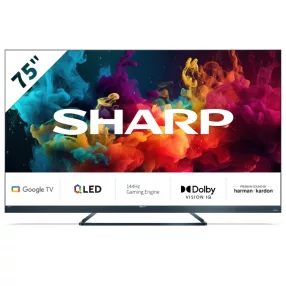   SHARP 75FQ5EG 189cm-es 4K UHD 144Hz Quantum Dot Sharp Google TV Harman Kardon hangszórókkal