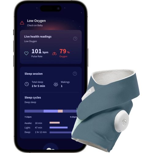 Owlet Dream Sock okos zokni 0-18 hónapig  - Éjkék