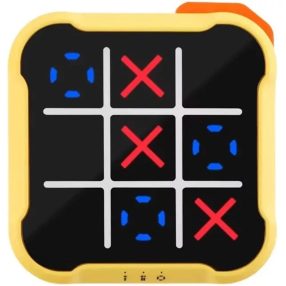   Tic Tac Toe hordozható elektronikus utazó társas és stratégiai XO játék, sárga, WOOZE