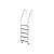 Létra, AISI304, ezüst, 5 fokos, nagy ívű, rozsdamentes acél, csúszásmentes létrafokok, épített medencéhez