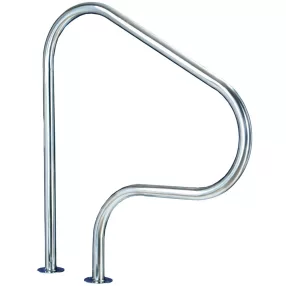   Medence korlát, AISI316L, FX-04, 836 x 805 mm, ezüst, rozsdamentes acél, polírozott, karimás rögzítés, 1 db/csomag