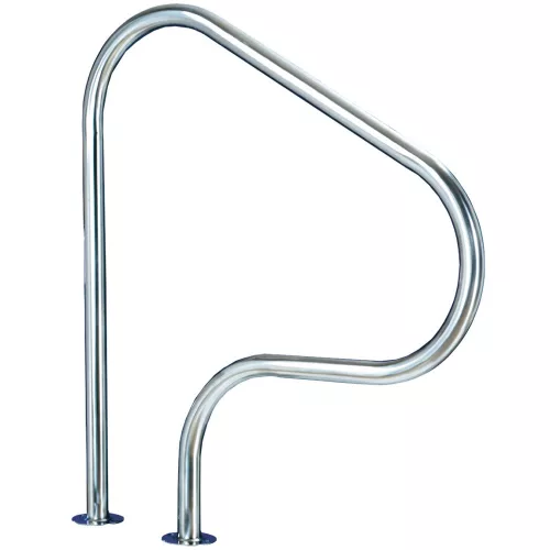 Medence korlát, AISI316L, FX-04, 836 x 805 mm, ezüst, rozsdamentes acél, polírozott, karimás rögzítés, 1 db/csomag