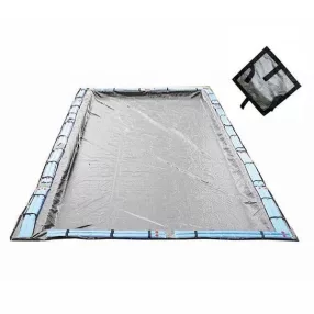   Medence téli védőtakaró, Silverado, 10,0 x 5,0 m, ezüst/fekete, UV álló, 250 mikron, téglalap alakú, laminált polietilén, földbe süllyesztett medencékhez