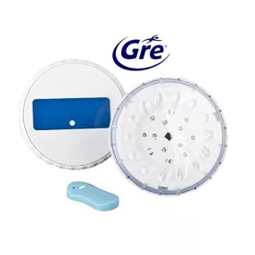   GRE mágneses, medence falra helyezhető lámpa, távirányítóval (2 db fehér led lámpa + 1 db távirányító)