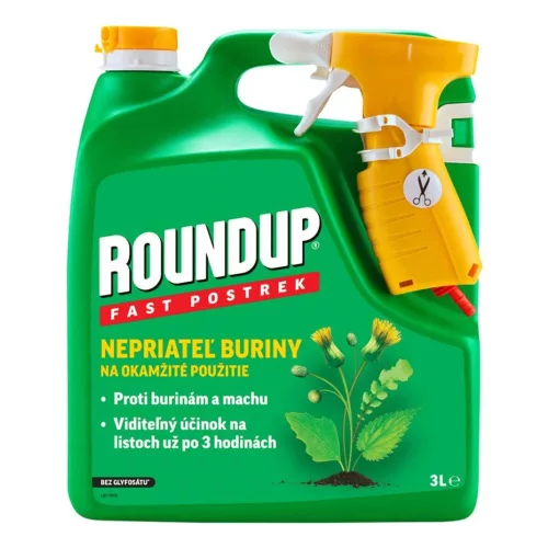 Gyomirtó koncentrátum, Roundup Fast, 3 l, gyors hatású, vízzel hígítható, permetezhető, talajkímélő