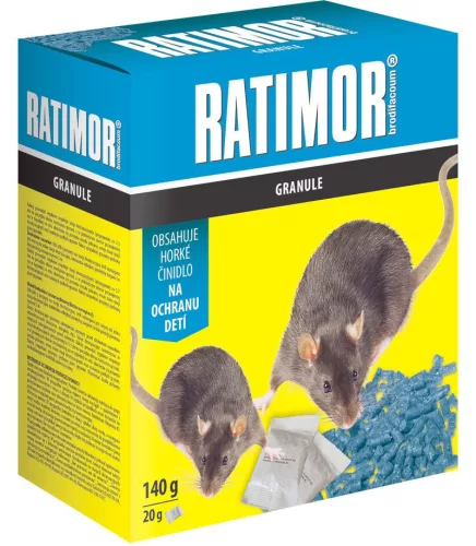 RATIMOR® Brodifacoum granulátum - 140g, egerek és patkányok ellen