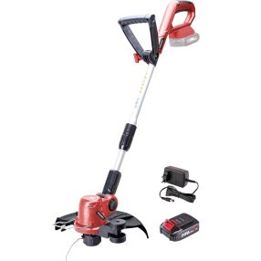   Akkumulátoros fűkasza, Worcraft WPGT203 ShareSYS, piros/fekete, 2 Ah 20 V Li-Ion, teleszkópos nyél, akkumulátorral és töltővel