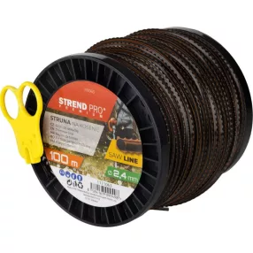   Fűkasza damil, Strend Pro Garden Premium SawLine, 2,4 mm, 100 m, sötétbarna, fogazott, kopásálló, tekercses