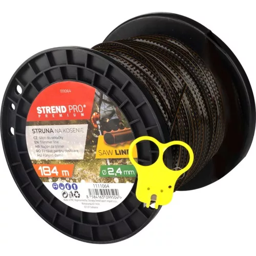 Fűkasza damil, Strend Pro Garden Premium SawLine, 2,4 mm, 184 m, sötétbarna, fogazott, kopásálló, tekercses