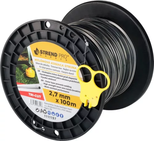 Fűkasza damil, Strend Pro Garden TriCut Trigon Extreme, 2,7 mm, 100 m, sötétszürke, háromszög, nagy szilárdságú, hegesztésálló, tekercses