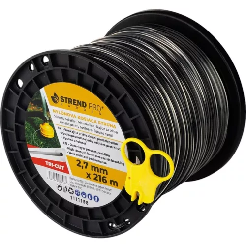 Fűkasza damil, Strend Pro Garden TriCut Trigon Extreme, 2,7 mm, 216 m, sötétszürke, háromszög, nagy szilárdságú, hegesztésálló, tekercses