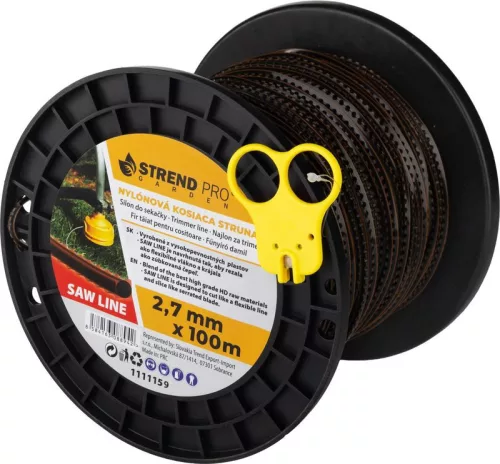 Fűkasza damil, Strend Pro Garden Premium SawLine, 2,7 mm, 100 m, sötétbarna, fogazott, nagy szilárdságú, kopásálló, tekercses
