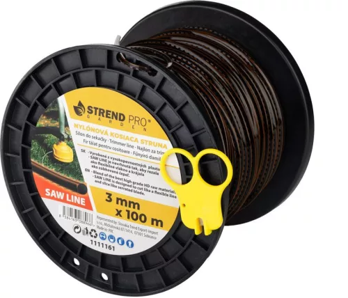 Fűkasza damil, Strend Pro Garden Premium SawLine, 3,0 mm, 100 m, sötétbarna, fogazott, nagy szilárdságú, kopásálló, tekercses