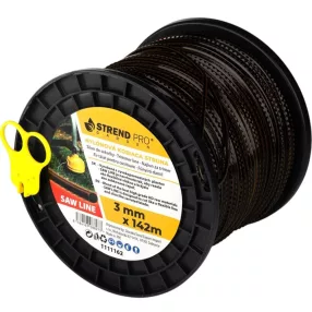   Fűkasza damil, Strend Pro Garden Premium SawLine, 3,0 mm, 142 m, sötétbarna, fogazott, nagy szilárdságú, kopásálló, tekercses
