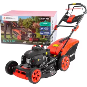   Benzinmotoros fűnyíró, Strend Pro Garden QL53P-196, fekete/piros, vágásszélesség: 53 cm, Loncin V200 motor, 196 cm3, 4 ütemű, 4000 W, 5,4 LE, 3600 fordulat/perc, 60 l gyűjtőkosár, oldalkidobás, mulcsozás, önjáró