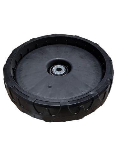 Fűnyíró kerék, Strend Pro Garden TB53S13 benzinmotoros fűnyíróhoz, fekete, 4530. számú pótalkatrész, golyóscsapágyas, bordázott, erősített futófelületű, műanyag, eredeti, hátsó, 1 db