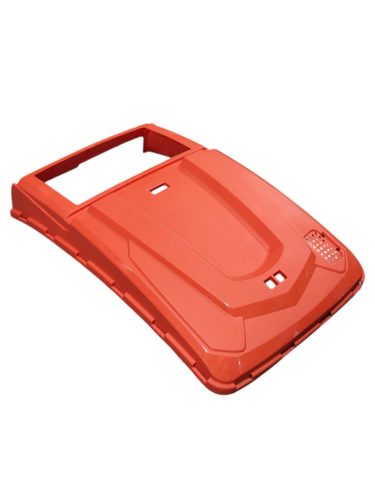 Fűnyíró fűgyűjtő alkatrész, Strend Pro Garden QL53P-196 benzinmotoros fűnyíróhoz, piros, 77. számú pótalkatrész, ütés- és UV-álló műanyag