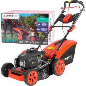   Benzinmotoros fűnyíró, Strend Pro Garden QL46PD-139, fekete/piros, vágásszélesség: 46 cm, Loncin motor, 139 cm3, 4 ütemű, 2400 W, 3,2 LE, 3600 fordulat/perc, 60 l gyűjtőkosár, mulcsozás, önjáró