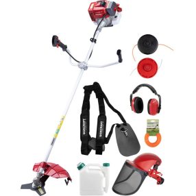   Benzinmotoros bozótvágó és fűkasza, Worcraft GT52-430C, piros/ezüst, 1400 W, kétütemű motor, 1 l üzemanyagtartály, tartozékokkal
