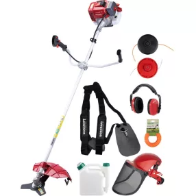   Benzinmotoros bozótvágó és fűkasza, Worcraft GT52-430C, piros/ezüst, 1400 W, kétütemű motor, 1 l üzemanyagtartály, tartozékokkal