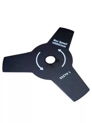 Bozótvágó kés, Worcraft CGT-S40LiBHP bozótvágóhoz, fekete, 255 mm, 3 fogú vágótárcsa, 57. számú pótalkatrész