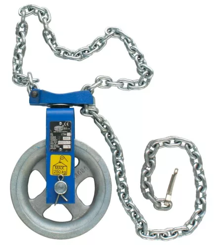 Csiga, Brano Z 500 E, 500 kg, kék, lánccal, kézi működtetésű, hordozható, köteles használathoz, egyszerű kialakítás