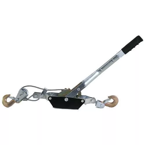 Racsnis kötélfeszítő, Strend Pro HP-995, ezüst, kézi, 100 cm kötélhossz, 0,5 cm átmérő, 2000 kg teherbírás, acélkötél, biztonsági kampókkal
