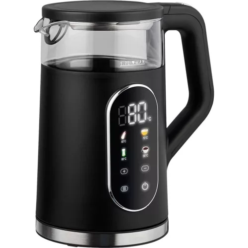 Vízforraló, MagicHome Kyra, 1700 ml, fekete, 1850-2200 W, gyorsforraló, rejtett fűtőszál, 360°-os talp, kivehető vízkőszűrő, automatikus kikapcsolás