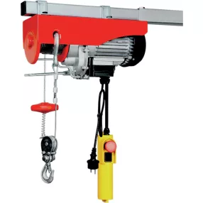   Csörlő, Strend Pro YT-250/500, piros, elektromos, köteles, 1000 W, függőleges emeléshez, vészleállító gombbal, végálláskapcsolóval