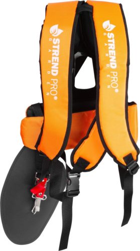 Bozótvágó heveder, Strend Pro Garden Premium, narancssárga, professzionális, kétvállas, állítható hosszúságú, tartós