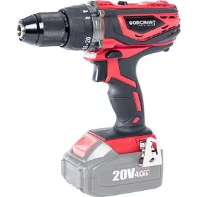   Akkumulátoros fúró-csavarozó, Worcraft CHD-S20Li ShareSYS, piros/fekete, 50 Nm, 0-1650 fordulat/perc, 20V Li-Ion, akkumulátor és töltő nélkül