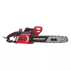   Elektromos láncfűrész, Worcraft GC22-16E, piros/fekete, 2200 W, vezetősín: 40,6 cm, 230 V, 13 m/s láncsebesség, 280 ml olajtartály