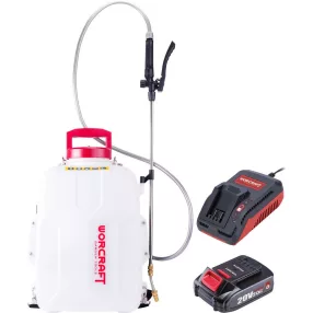   Akkumulátoros permetező, Worcraft WSET-12 S20Li ShareSYS, 12 liter, fehér, 20 V, 2,0 Ah Li-Ion, vállpántos, sárgaréz fúvóka, akkumulátorral és töltővel