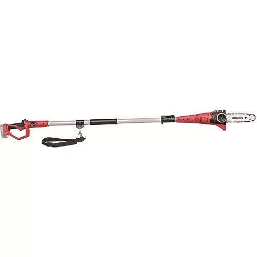 Akkumulátoros ágvágó láncfűrész, Worcraft CPS-S20Li ShareSYS, piros, 2-4 Ah 20V Li-Ion, vezetősín: 24 cm, 5 m/s láncsebesség, teleszkópos nyél, akkumulátor és töltő nélkül