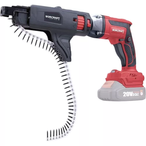 Akkumulátoros gipszkartoncsavarozó, Worcraft CDIS-S20LiB ShareSYS, piros/fekete, 20 V Li-Ion, akkumulátor és töltő nélkül