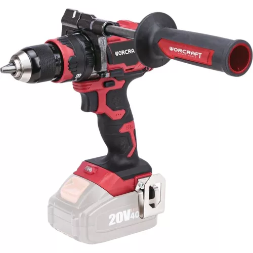 Akkumulátoros fúró-csavarozó, Worcraft CHD-S20LiBH ShareSYS, piros/fekete, 100 Nm, 0-2000 fordulat/perc, 20 V Li-Ion, akkumulátor és töltő nélkül