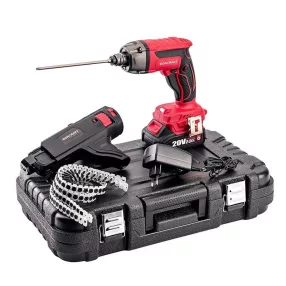   Akkumulátoros gipszkartoncsavarozó, Worcraft CDIS-S20LiBM ShareSYS, piros/fekete, 20 V Li-Ion, szalagos adagolóval, 1/4'' hatszög befogás, akkumulátorral és töltővel
