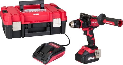 Akkumulátoros szerszámgépkészlet, Worcraft XCUBE004 ShareSYS Toolbox készlet, CHD-S20LiBH csavarbehajtó 20 V, szénkefe nélküli + 1 x 4,0 Ah akkumulátor + töltő, 8 literes Toolbox