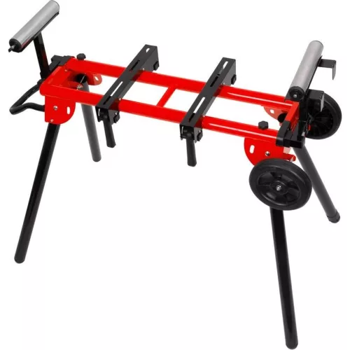Gérvágó fűrész állvány, Strend Pro Premium, 104–250 x 79 x 82–98 cm, acél, összecsukható, állítható, görgős, maximum 150 kg teherbírás