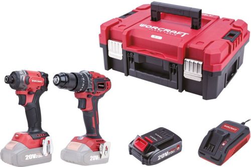 Akkumulátoros szerszámgépkészlet, Worcraft XCUBE030 ShareSYS Toolbox készlet, ütvecsavarozó 260 Nm + csavarbehajtó 50 Nm + 2 x 2,0 Ah akkumulátor + töltő, Toolbox