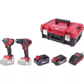   Akkumulátoros szerszámgépkészlet, Worcraft XCUBE031 ShareSYS Toolbox készlet, ütvecsavarozó 450 Nm + csavarbehajtó 50 Nm + 1 x 2,0 Ah + 1 x 4,0 Ah akkumulátor + töltő, Toolbox